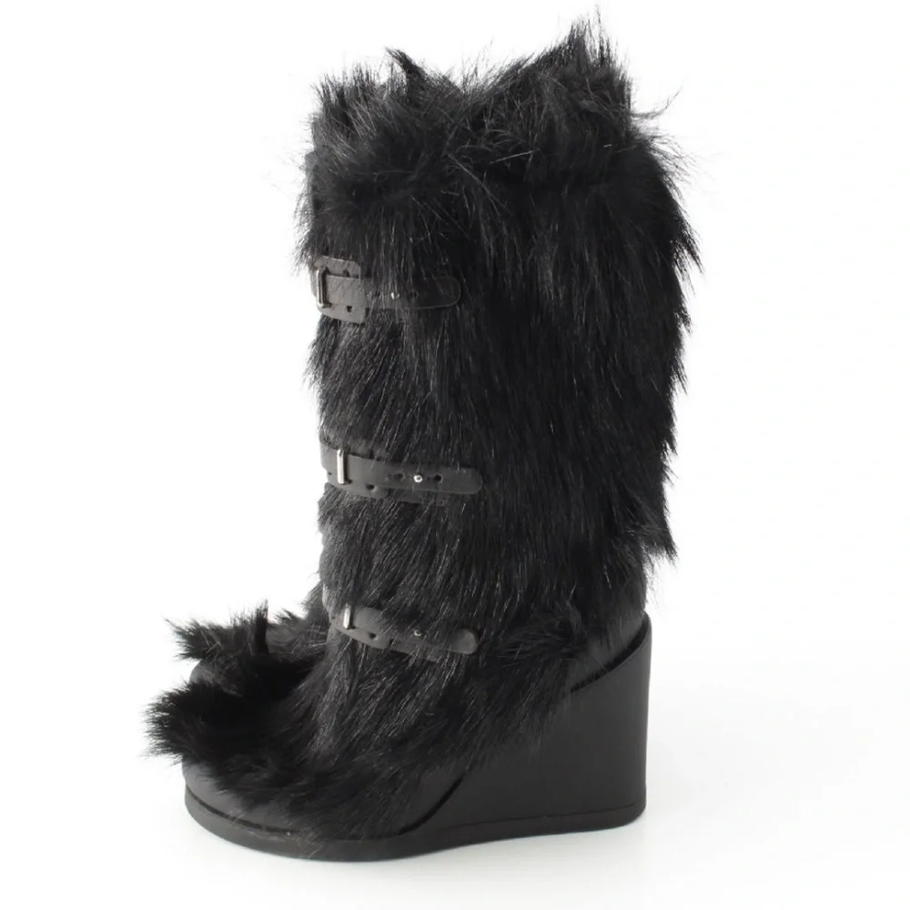 Celine Phoebe Philo era black wedge heel boots 36 - Picture 3 of 11